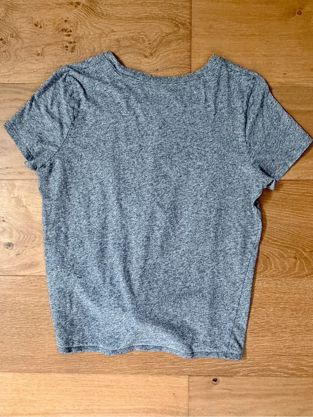 Madewell Front Knot Short Sleeve Tee Heather Grey Tie Hem Casual Top Medium EUC